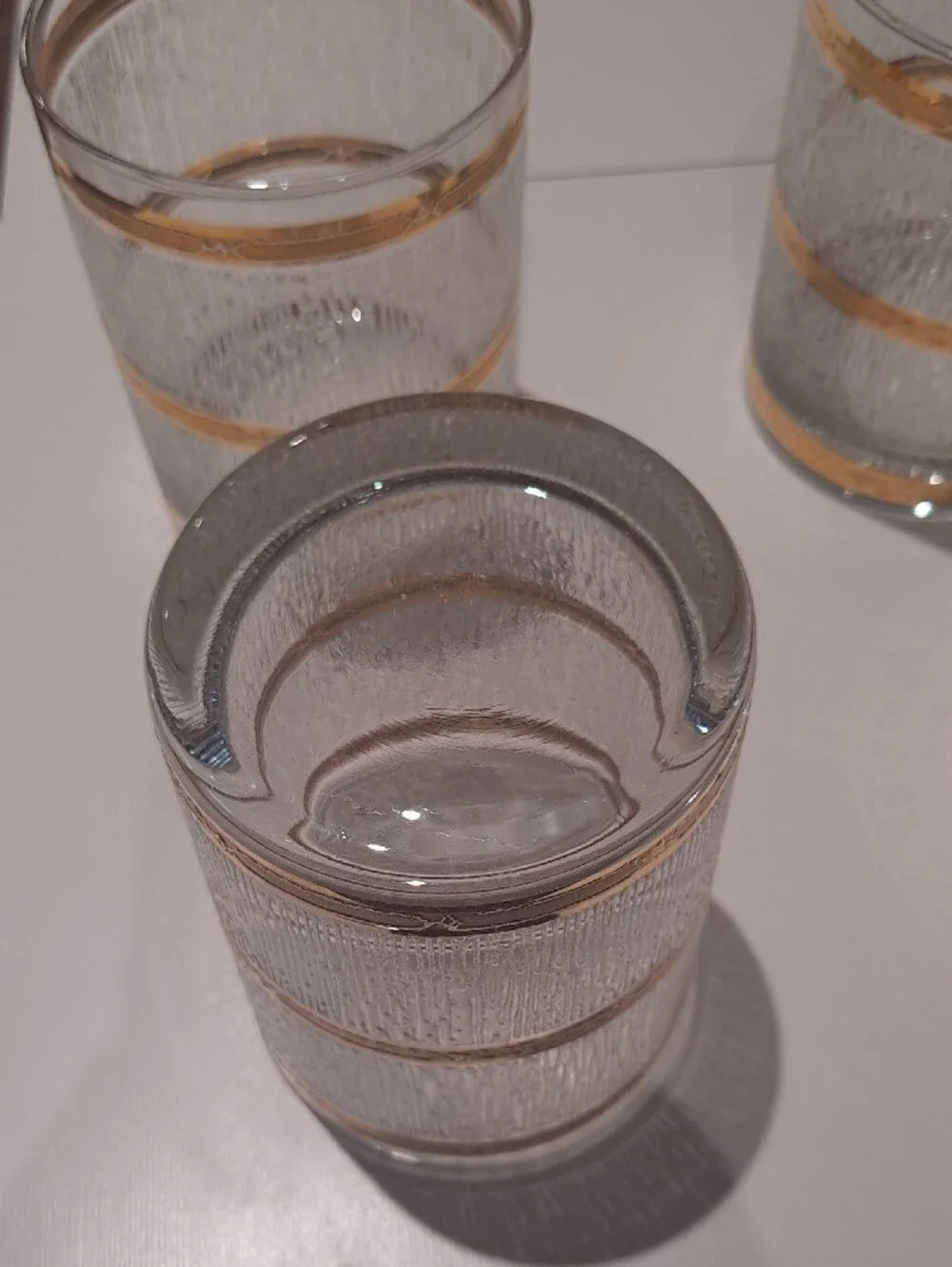 Vintage CULVER  Icicle Pattern DOF  Glasses - 22K Gold Bands.  MCM 60's.